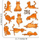 yoga cats Wall Decal