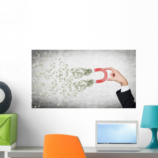 hand attracts money Wall Mural