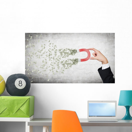 hand attracts money Wall Mural