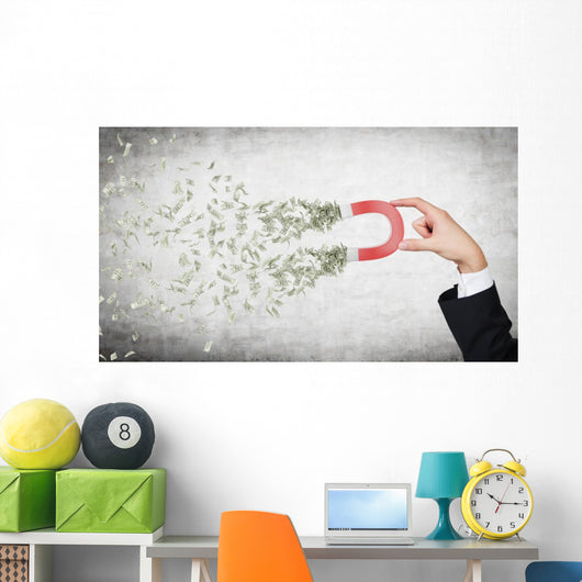 hand attracts money Wall Mural