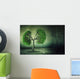 green tree shaped like human lungs growing from concrete floor Wall Mural