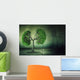 green tree shaped like human lungs growing from concrete floor Wall Mural