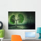 green tree shaped like human lungs growing from concrete floor Wall Mural