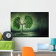 green tree shaped like human lungs growing from concrete floor Wall Mural