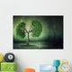 green tree shaped like human lungs growing from concrete floor Wall Mural