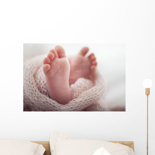 Newborn baby Feet Wall Mural