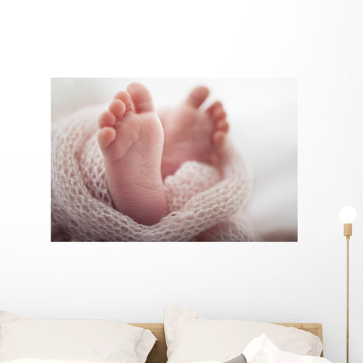 Newborn baby Feet Wall Mural