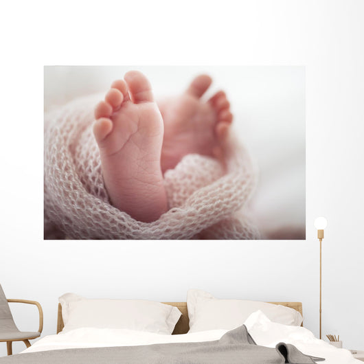 Newborn baby Feet Wall Mural