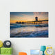 Huntington Pier sunset Wall Mural