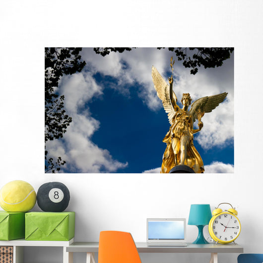 Friedensengel in MÃ¼nchen Freitext Wolken Blau Wall Mural
