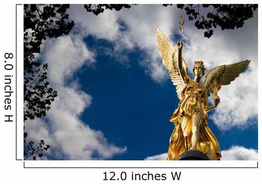 Friedensengel in MÃ¼nchen Freitext Wolken Blau Wall Mural