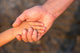 Father's Hand Lead His Child Son In Summer Forest Nature Wall Decal