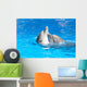 Kissing dolphins Wall Mural