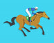 Jockey Riding Race Horse Number 9, Vector Illustration Wall Decal