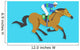 jockey riding race horse number 9, Vector illustration Wall Mural