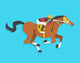 Jockey Riding Race Horse Number 4, Vector Illustration Wall Decal