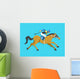jockey riding race horse number 2, Vector illustration Wall Mural