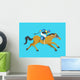 jockey riding race horse number 2, Vector illustration Wall Mural