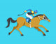 Jockey Riding Race Horse Number 2, Vector Illustration Wall Decal