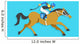 jockey riding race horse number 2, Vector illustration Wall Mural