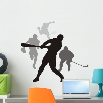 Sport Silhouette Wall Decal shown on a wall