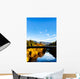 California Russian River bridge, scenic fall color. Sonoma Wall Mural
