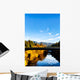 California Russian River bridge, scenic fall color. Sonoma Wall Mural