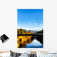 California Russian River bridge, scenic fall color. Sonoma Wall Mural