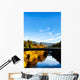 California Russian River bridge, scenic fall color. Sonoma Wall Mural