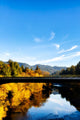 California Russian River Bridge, Scenic Fall Color. Sonoma Wall Decal