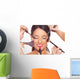 Young woman getting professional beauty and makeup treatment Wall Mural