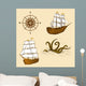 elements for design antique maps Wall Mural