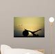 Pilates silhouette at sunset Wall Mural