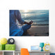 Woman meditating Wall Mural