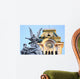 Detail Of Statues To Unit&atilde;  Square With Trieste Towen Hall In The Wall Decal