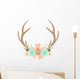 Deer antlers and flowers Wall Decal