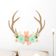 Deer antlers and flowers Wall Decal