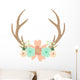 Deer antlers and flowers Wall Decal