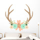 Deer antlers and flowers Wall Decal