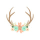 Deer Antlers And Flowers Wall Decal