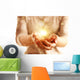 Hands with sparkler light isolated on white Wall Mural