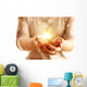 Hands with sparkler light isolated on white Wall Mural