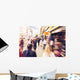 People shopping and walking in London Oxford street Wall Mural