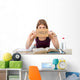 student girl studying for university exam asking for help Wall Decal