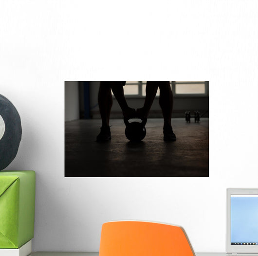 crossfit - kettlebell training backlit Wall Mural