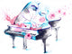 Watercolor Lovers Music Wall Decal