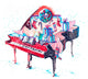 Festive Christmas Piano Wall Decal