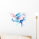 Watercolor Piano Birds Wall Decal
