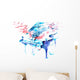 Watercolor Piano Birds Wall Decal