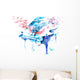 Watercolor Piano Birds Wall Decal